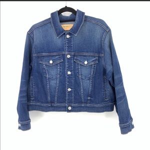 7 For All Mankind Approx Sz XL Crop Denim Jacket